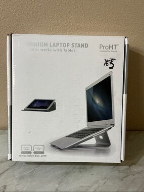 Aluminum Laptop Stand in Silver — Ergonomic Elevated Support